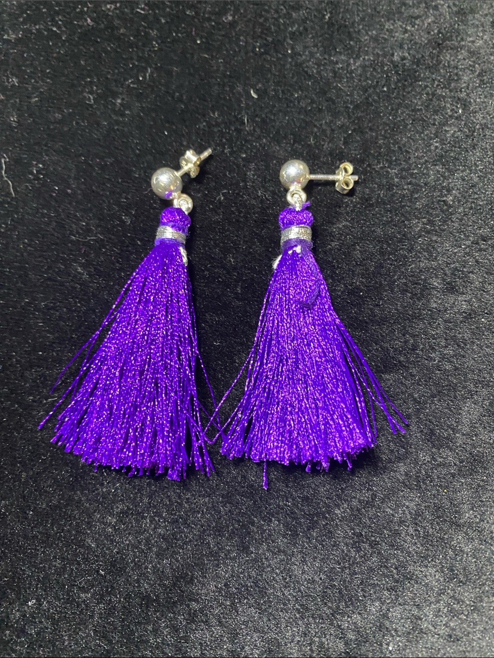 .925 Purple Tassel Drop Earrings - Elegant Women’s Jewelry